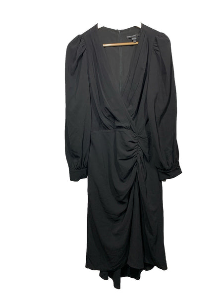 Maggy London Women's Long Sleeve Catalina Crepe Dress Holiday Size 14 Black