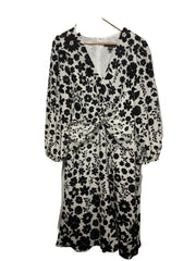 Maggy London Long Sleeve V-Neck Twist Waist Fit and Flare Cocktail Dress Size 14