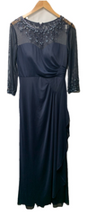 Alex Evenings Women's Long A-line Mother of The Bride Dress 3/4 Sleeve Size 6P