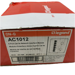 ON-Q AC1012 6-Port Cat 5e Network Interface Module High-Density Mini Patch Panel