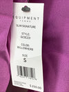Equipment Women's Slim Signature Long Sleeve Top in Willowherb Size S Collared