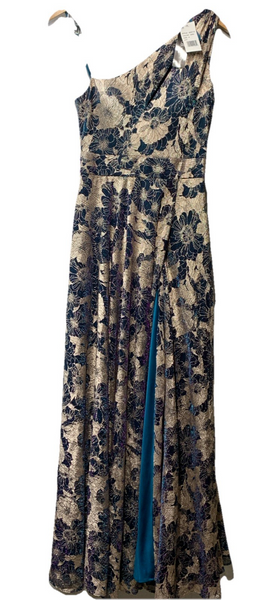 Betsy & Adam Women's One-Shoulder Elegant Cocktail Gown Dress Sleeveless Size 8