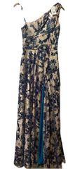 Betsy & Adam Women's One-Shoulder Elegant Cocktail Gown Dress Sleeveless Size 8