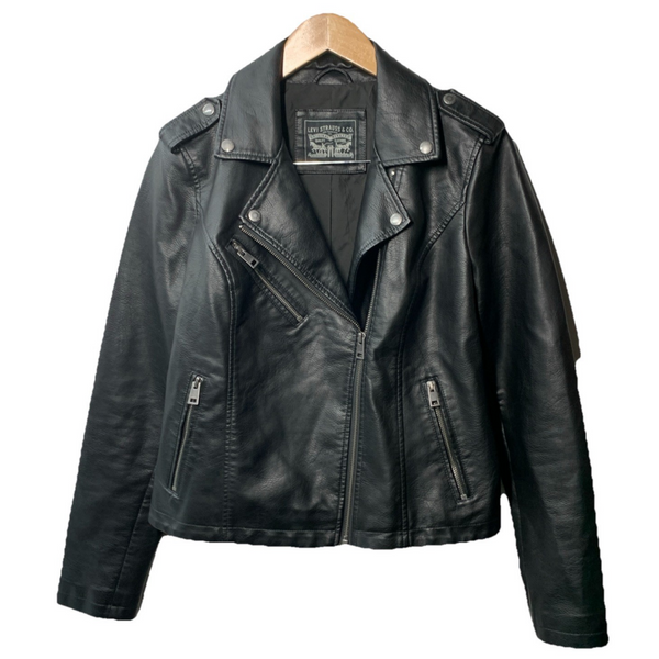 Levi's Ladies' Black Long Sleeve Size Medium Motorcycle Ride Jacket with Pockets