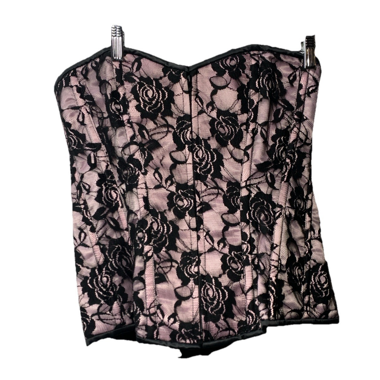 Lavish by Daisy Corsets Corset with Lace-up Back Zipper Front Strapless Size XL