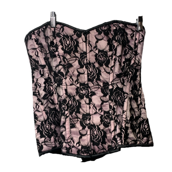 Lavish by Daisy Corsets Corset with Lace-up Back Zipper Front Strapless Size XL