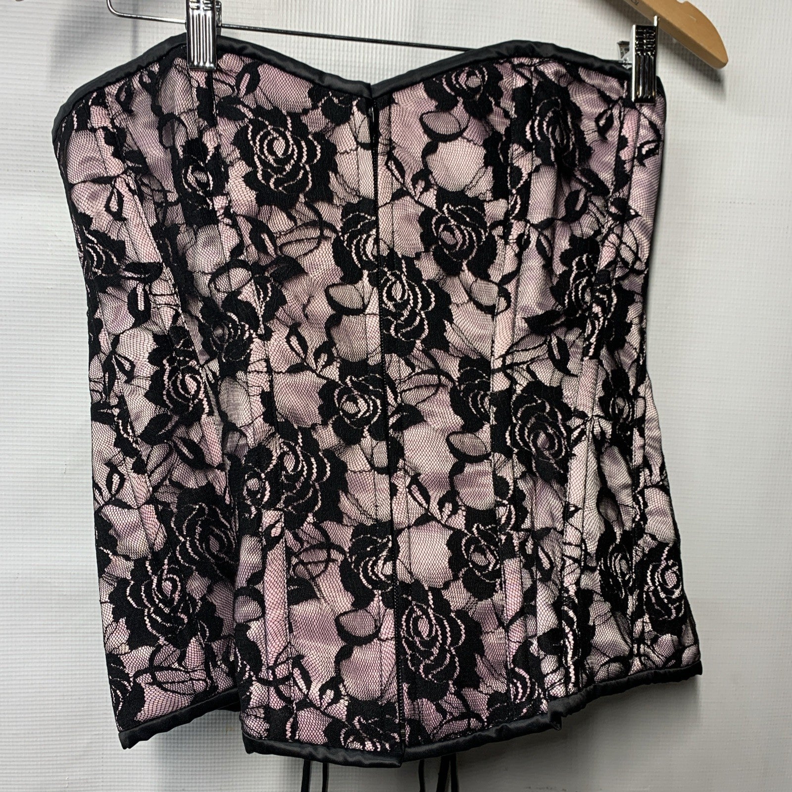 Lavish by Daisy Corsets Corset with Lace-up Back Zipper Front Strapless Size XL