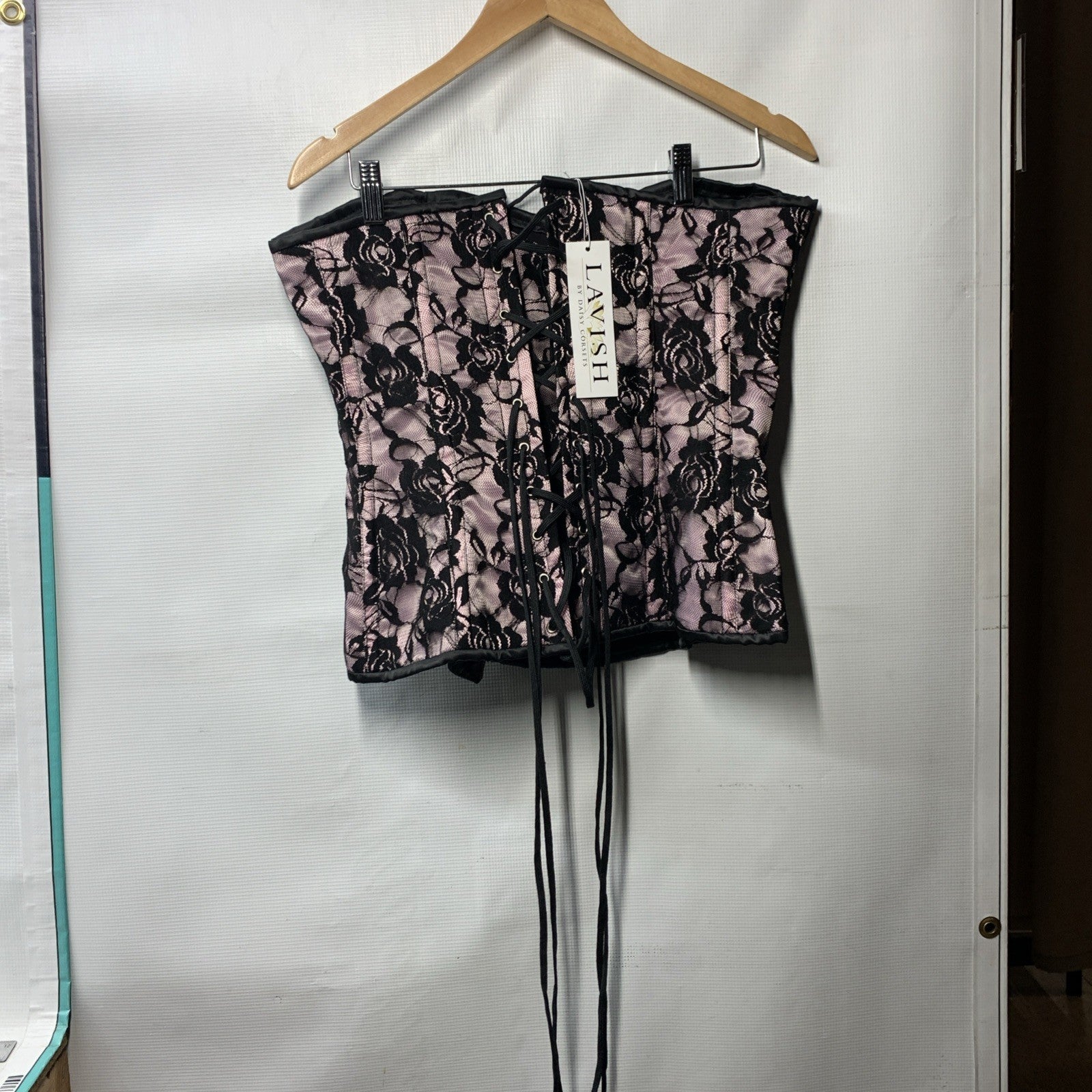 Lavish by Daisy Corsets Corset with Lace-up Back Zipper Front Strapless Size XL