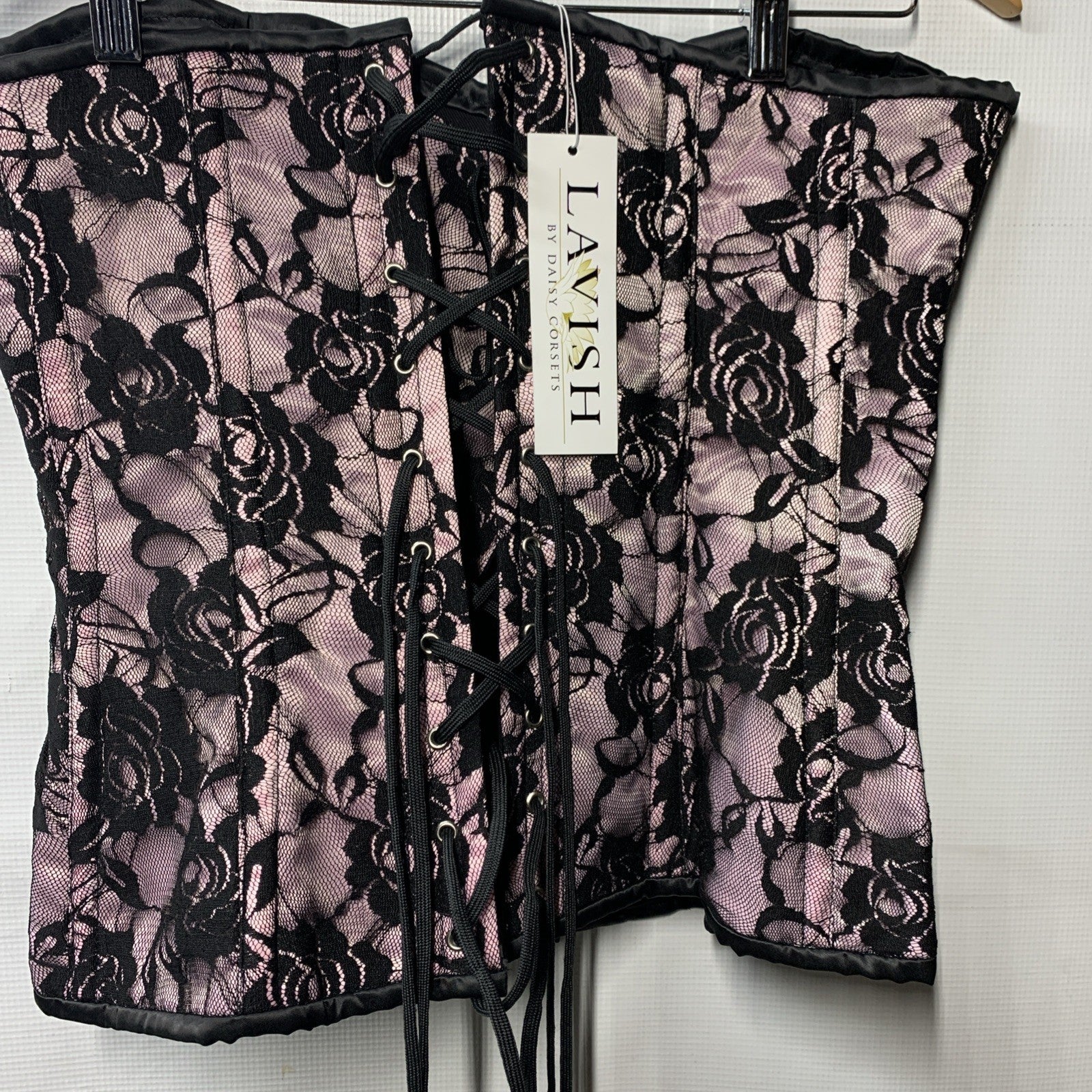 Lavish by Daisy Corsets Corset with Lace-up Back Zipper Front Strapless Size XL