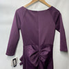 Xscape Women's Long 3/4 Sleeve V-Neck Side Ruched Gown Dress Elegant Size 4