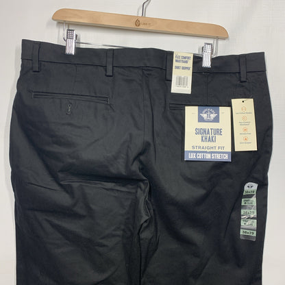 Dockers Signature Khaki Men's Pants Straight Fit Lux Cotton Stretch 38X29 Black