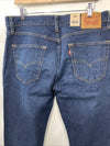 Jeans Men's 34X32 Regular Fit Nail Loop Knot Dark Indigo Wash Denim Long Pants