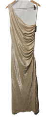 Calvin Klein Women's One-Shoulder Gown with Side Ruching Sleeveless Size 16