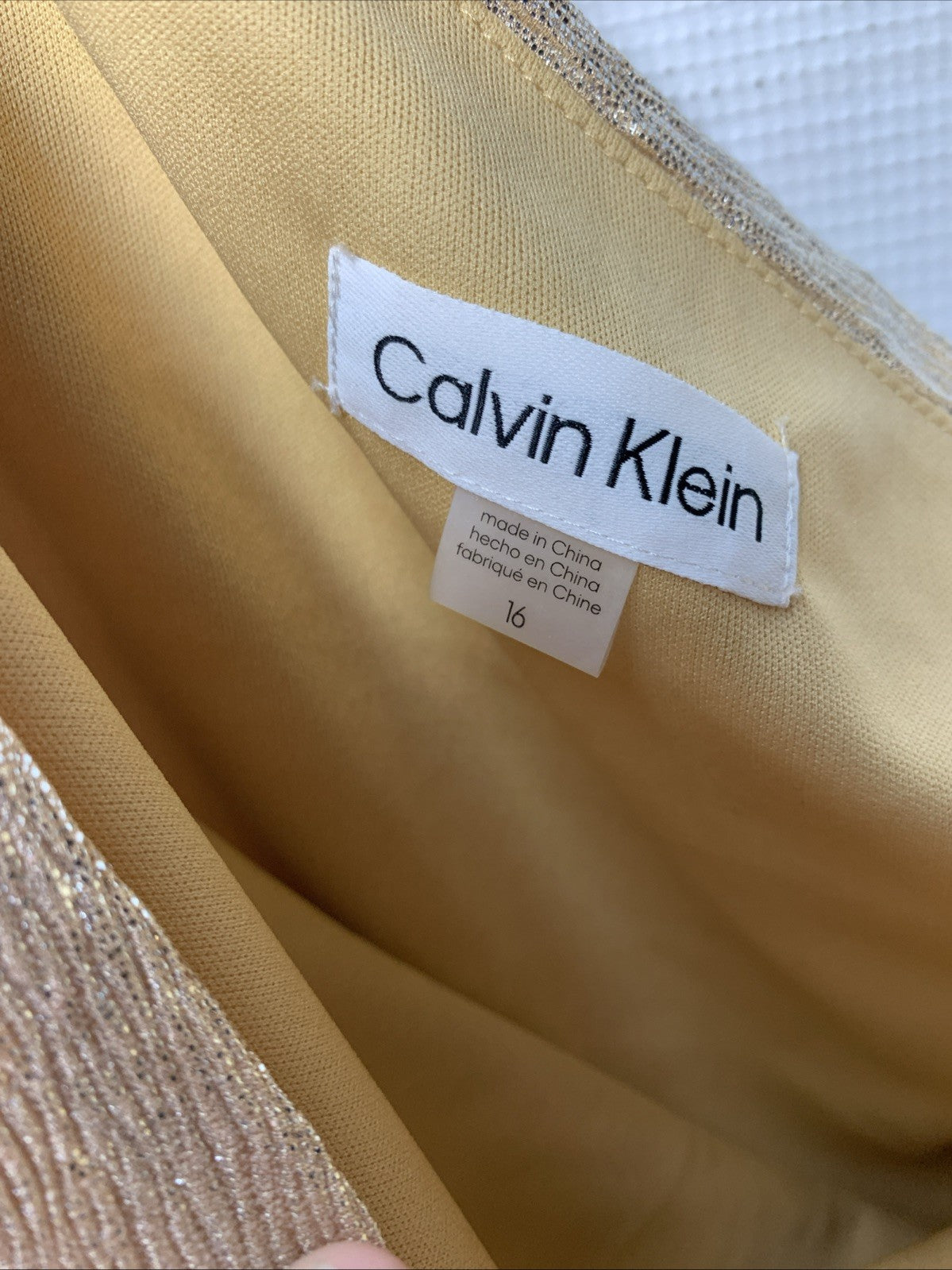 Calvin Klein Women's One-Shoulder Gown with Side Ruching Sleeveless Size 16
