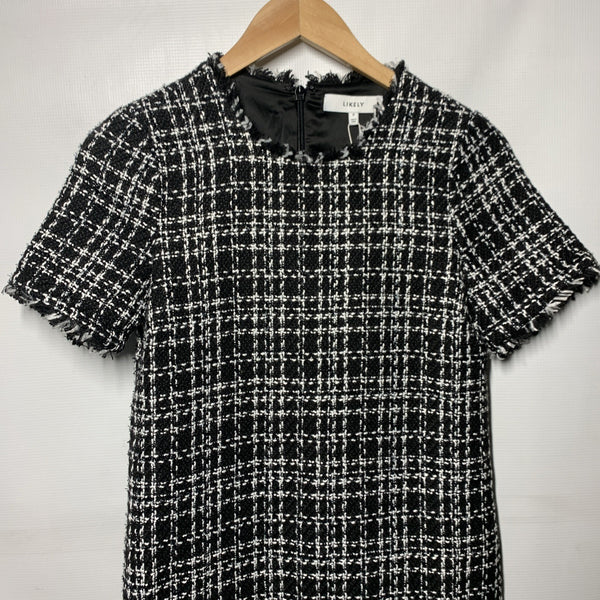 LIKELY Women's Demre Mini Dress Tweed Short Sleeve Cocktail Party Night Size 0