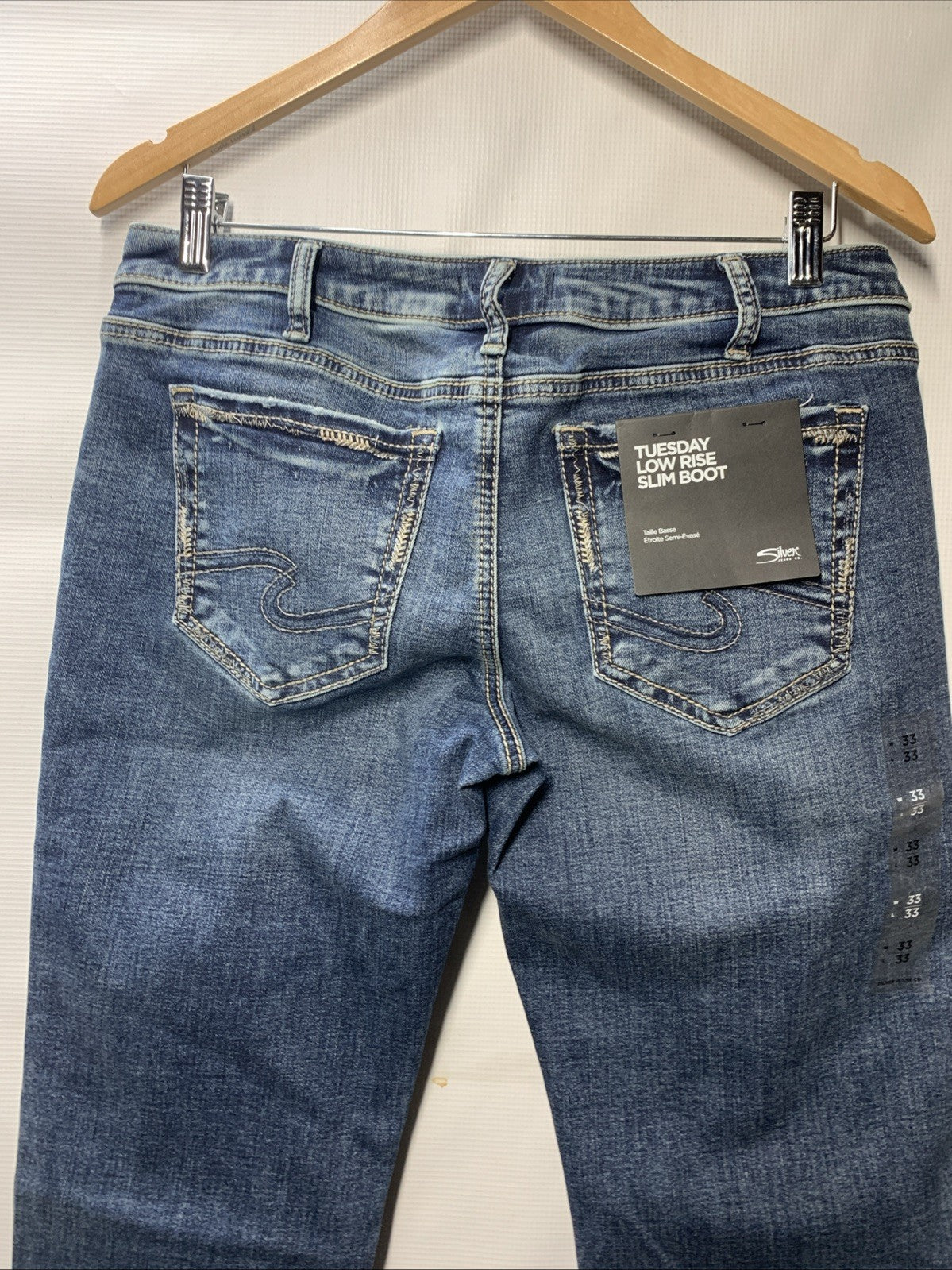 Silver Jeans Womens Tuesday Universal Fit Low Rise Jean Pant with Pocket 33x33