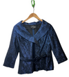 Alex Evenings Womens 3/4 Sleeve Portrait Collar Stretch Jacquard Blouse Size M
