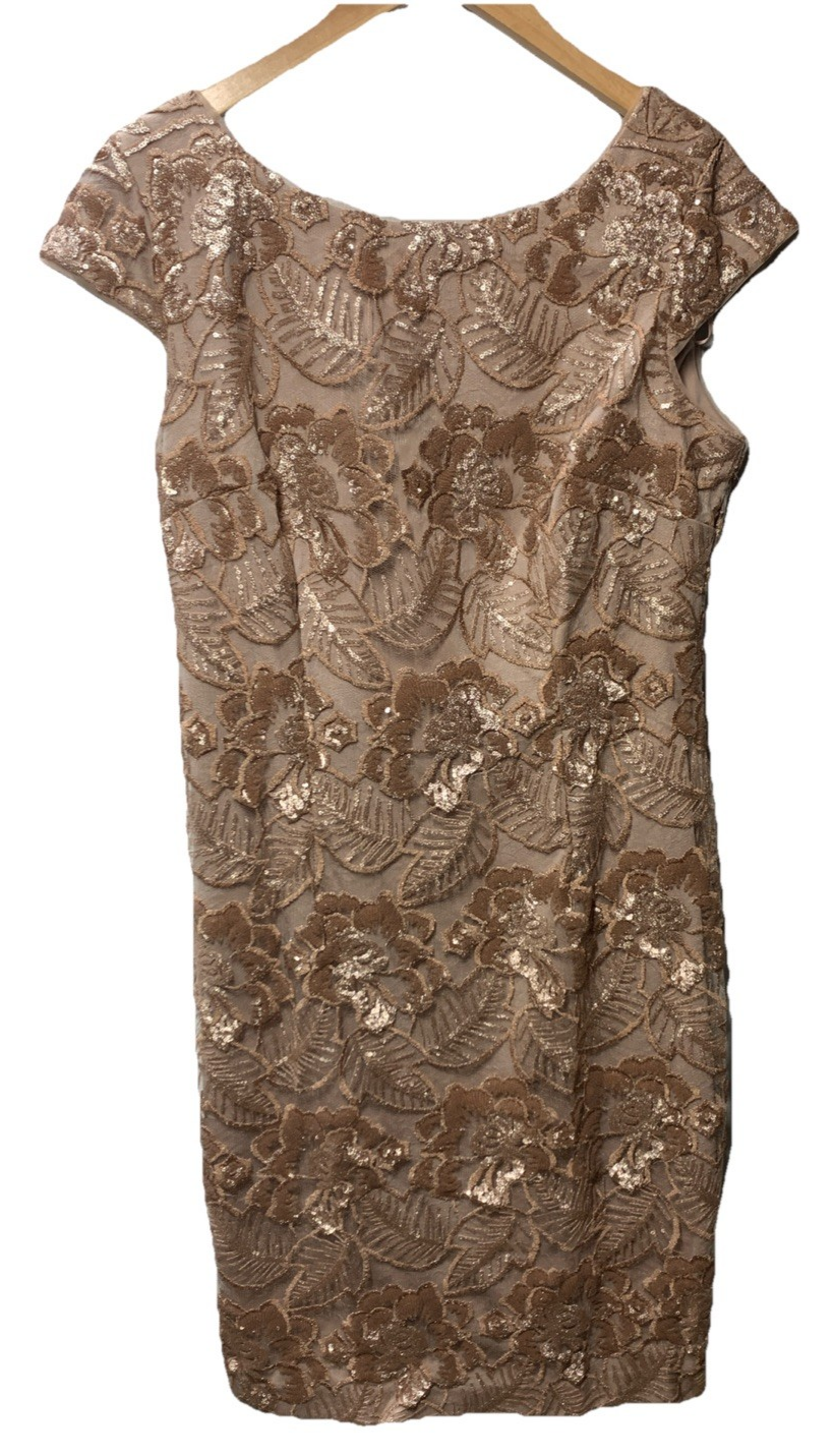 Alex Evenings Women's Short Floral Embroidered Cocktail Party Dress Size 12