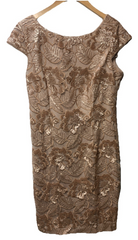 Alex Evenings Women's Short Floral Embroidered Cocktail Party Dress Size 12