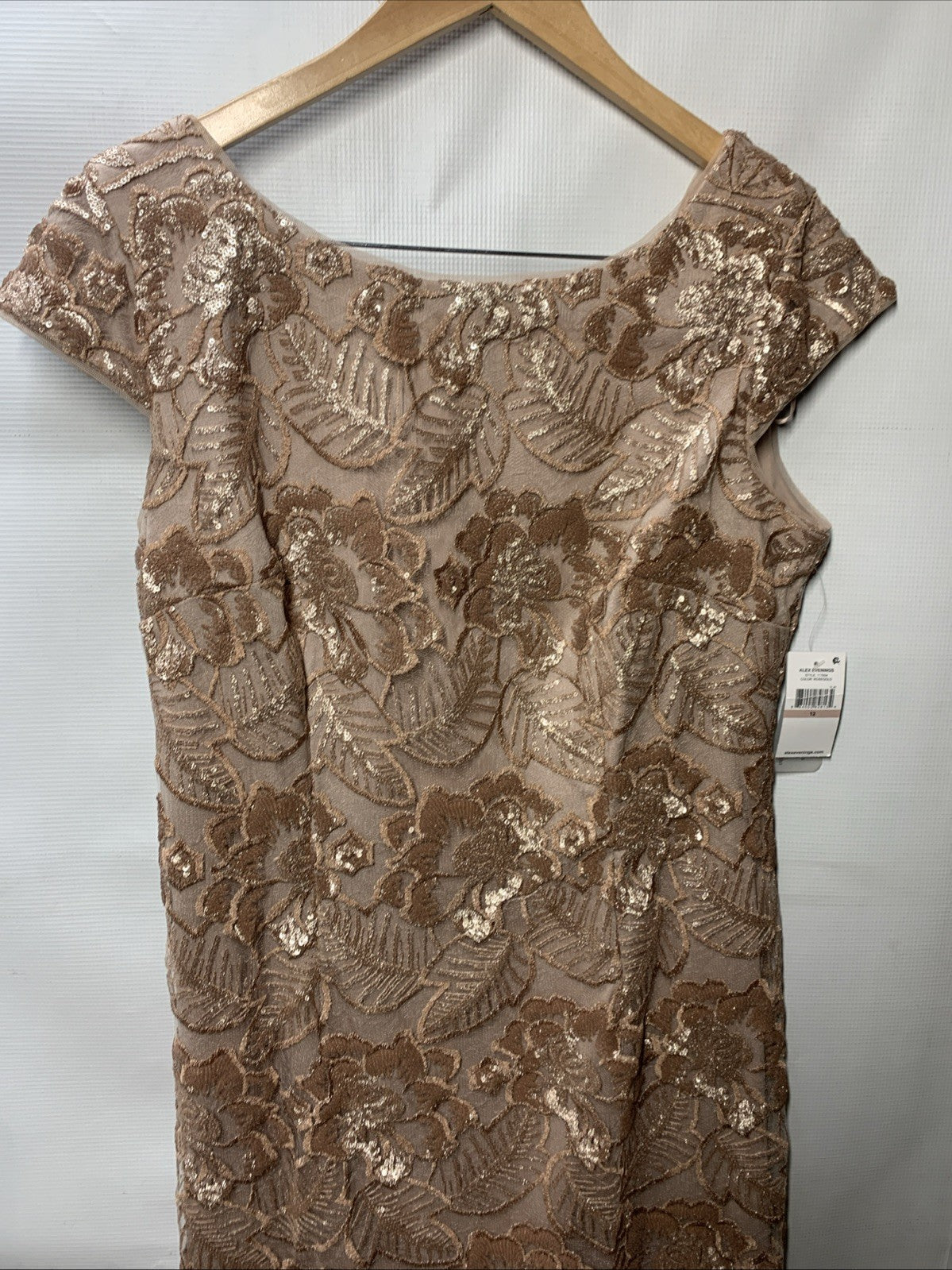 Alex Evenings Women's Short Floral Embroidered Cocktail Party Dress Size 12