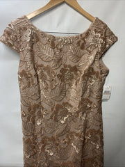 Alex Evenings Women's Short Floral Embroidered Cocktail Party Dress Size 12