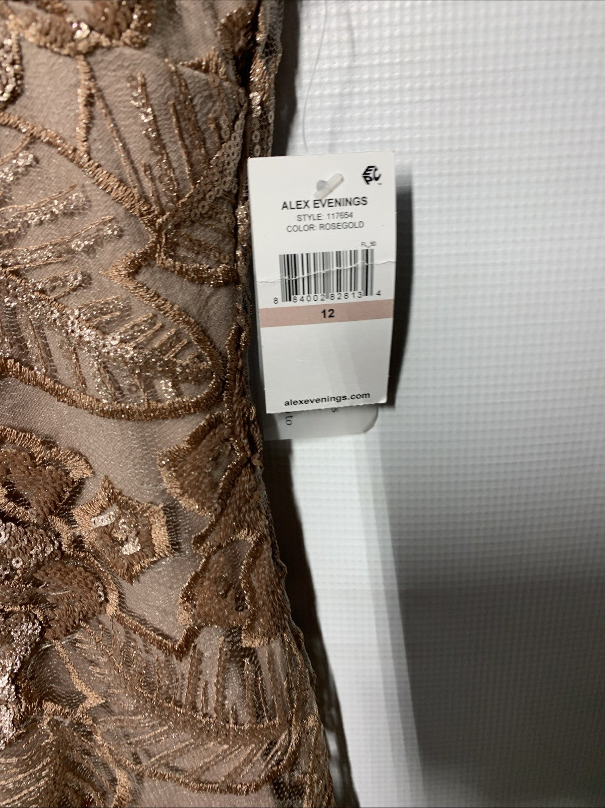 Alex Evenings Women's Short Floral Embroidered Cocktail Party Dress Size 12