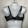 DOBREVA Women's Sexy Lace Bra Underwire Balconette Unlined Demi Sheer Black 42D