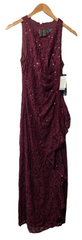 Alex Evenings Women's Long Cascade Ruffle Sleeveless Elegant Evening Size 4P