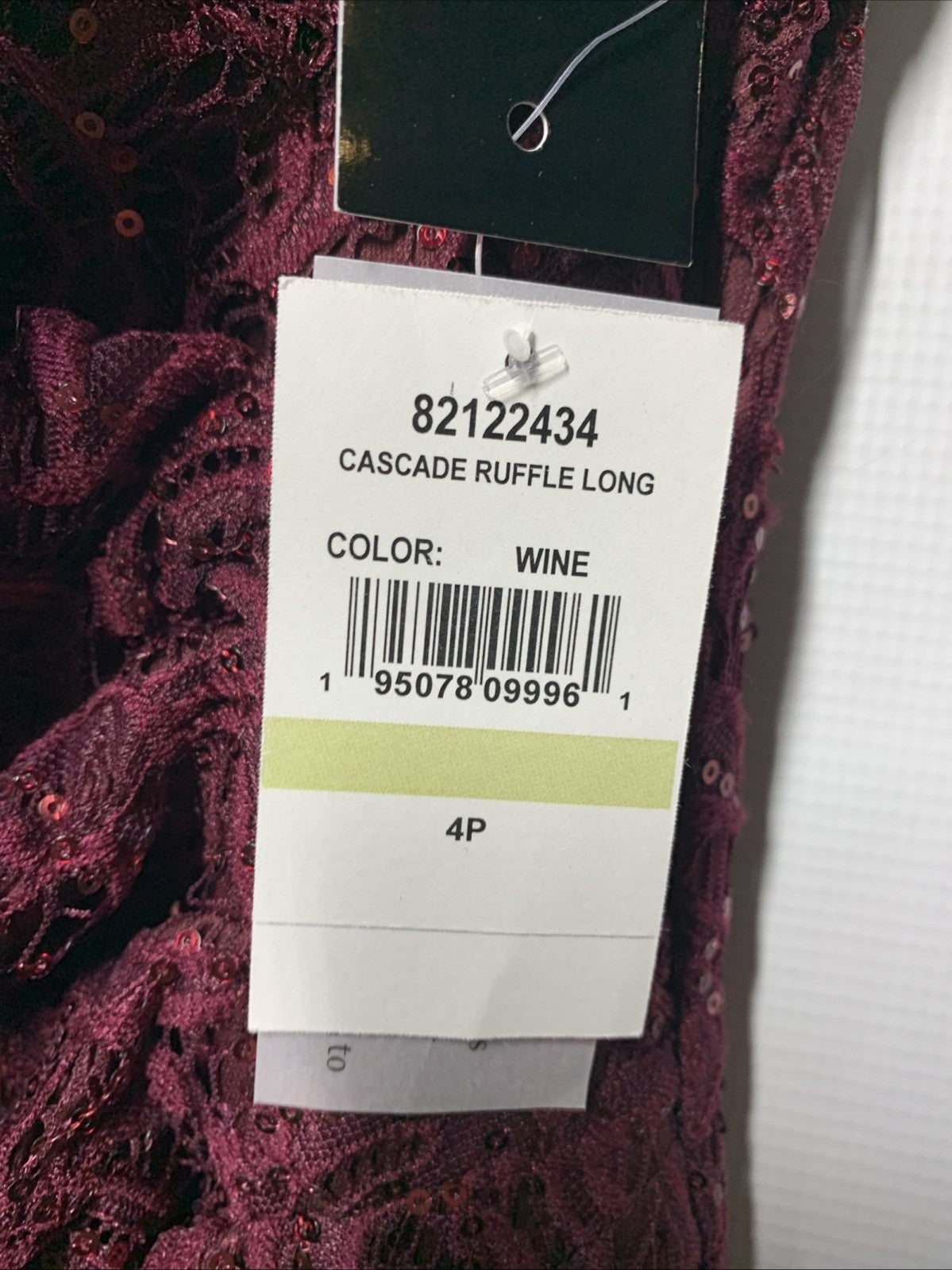 Alex Evenings Women's Long Cascade Ruffle Sleeveless Elegant Evening Size 4P