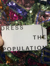 Dress The Population Wisteria Rory Dazzle Sequin Fringe Bodycon Midi Size Small