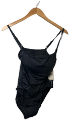La Blanca Womens Island Goddess Rouched One Piece Swimsuit Size 6 Black Swimwear