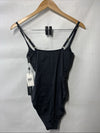 La Blanca Womens Island Goddess Rouched One Piece Swimsuit Size 6 Black Swimwear