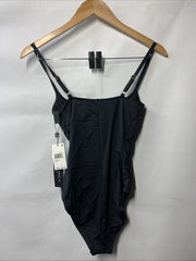 La Blanca Womens Island Goddess Rouched One Piece Swimsuit Size 6 Black Swimwear