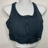 Yvette Womens Ladies Sport Bra Size 3XL E100556A91 Zip Front Wirefree Dark Black