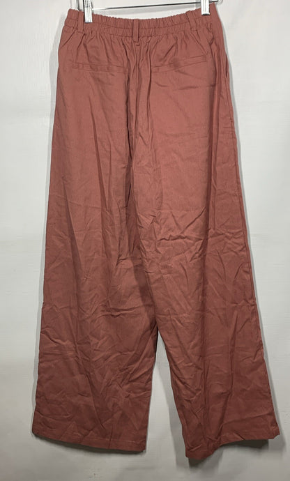 GRACE KARIN Wide Leg Pant for Women Cotton Linen Business Small Pink with Pocket