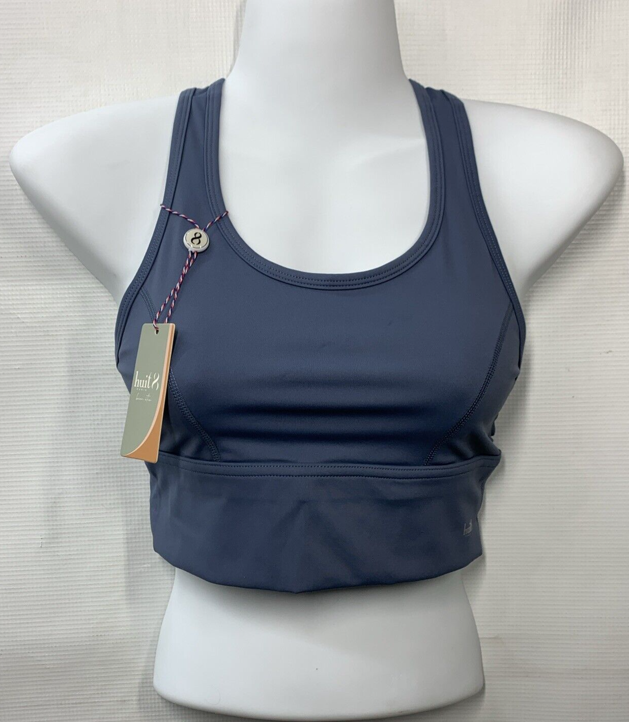 Huit 8 Paris Women's Sports Bra Bien Etre Marine Blue Size XS Wirefree Pull-on