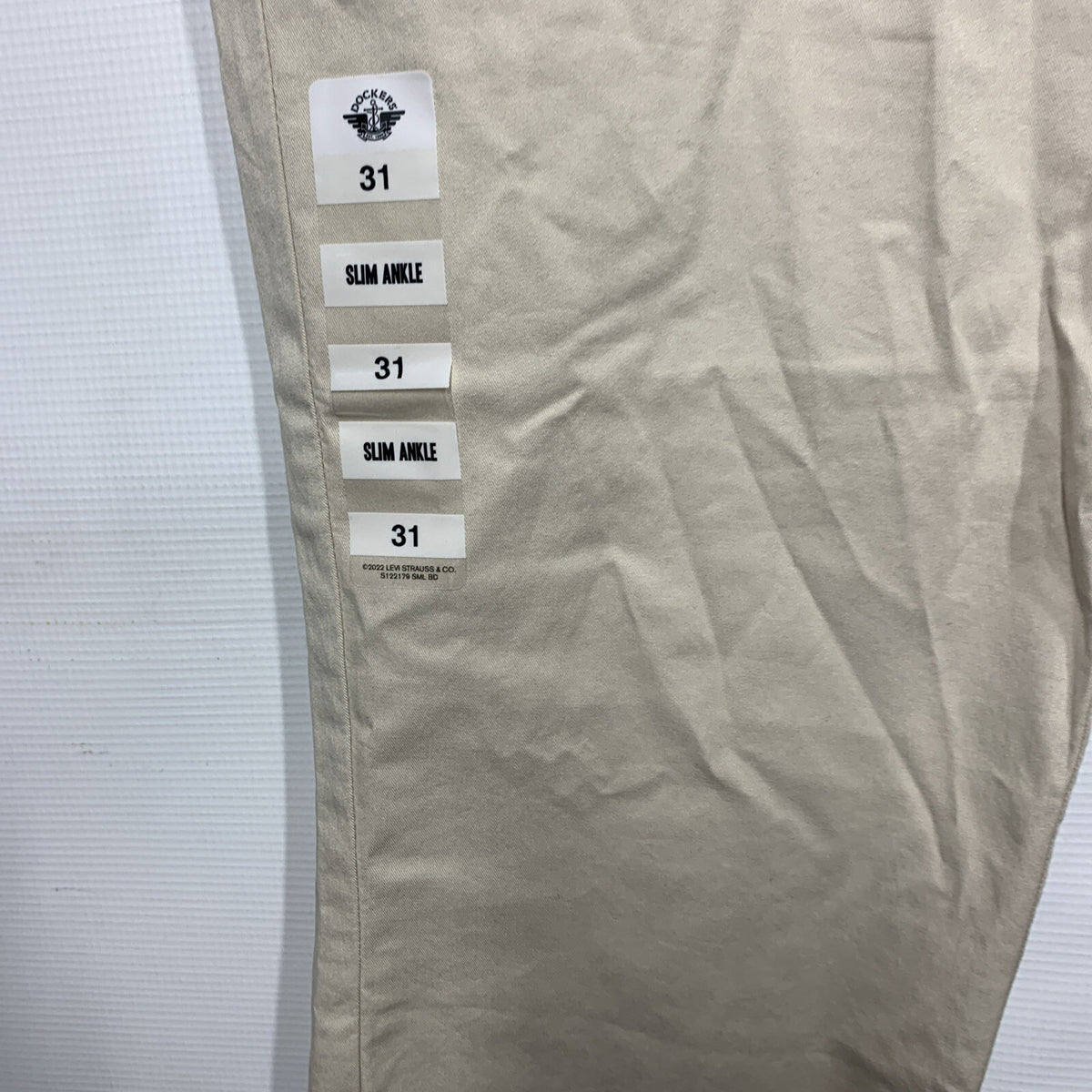 Dockers Weekend Chino Mid Rise Slim Ankle Cotton Khaki Pants Size 31 Long Jean