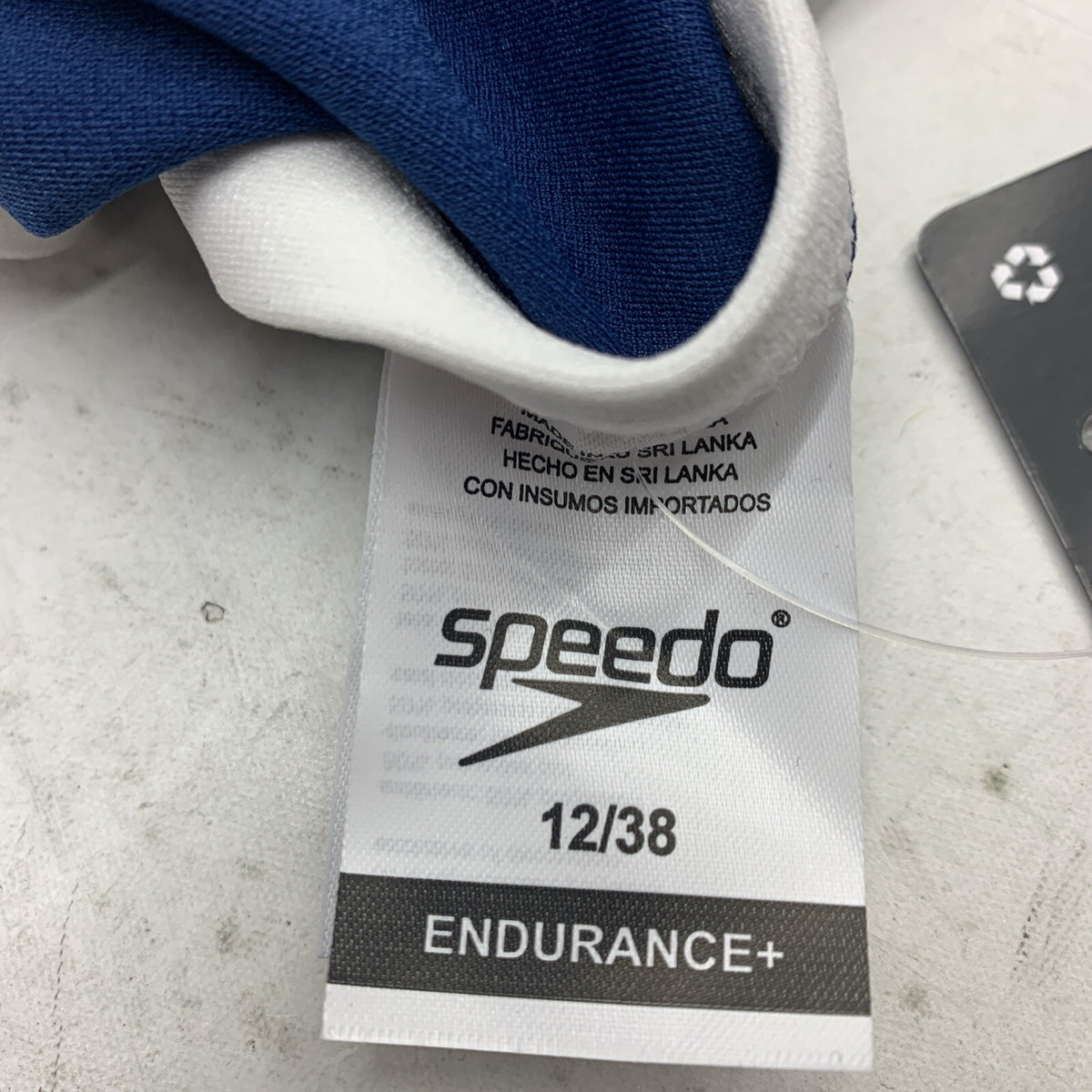 New Speedo Women Solid Flyback Training SwimSuit Size 12/38 Navy Blue Endurance+