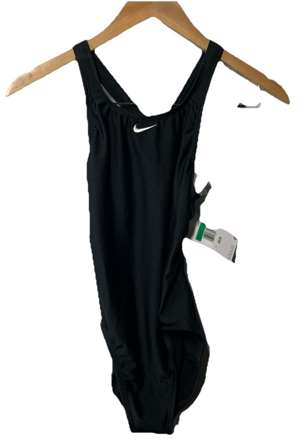 Nike Women's Logo Tape Fastback One Piece Swimsuit Black 30 Swimwear - NESS8370