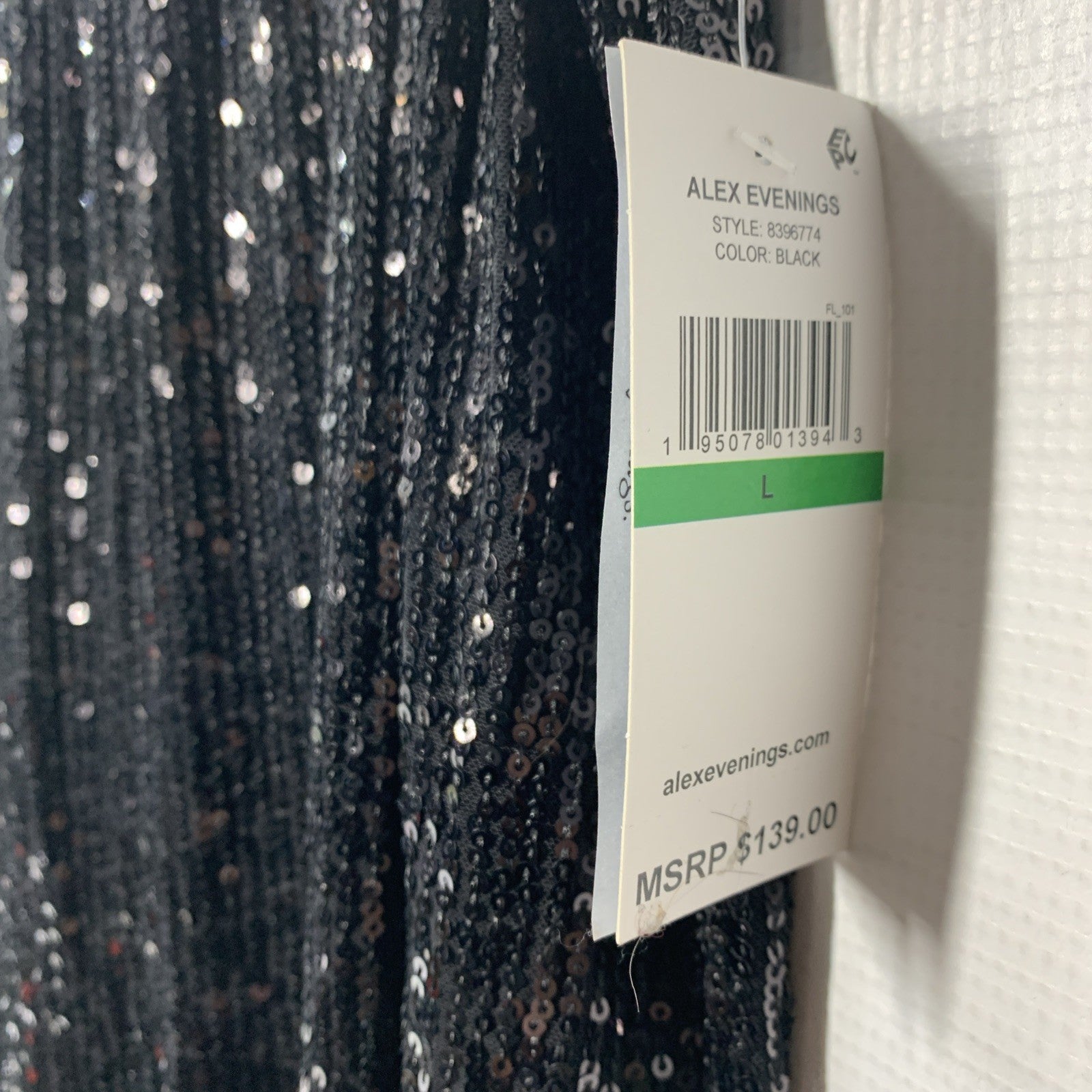 Alex Evenings Women's Straight Leg Dress Long Pant Sequin Elegant Size Large