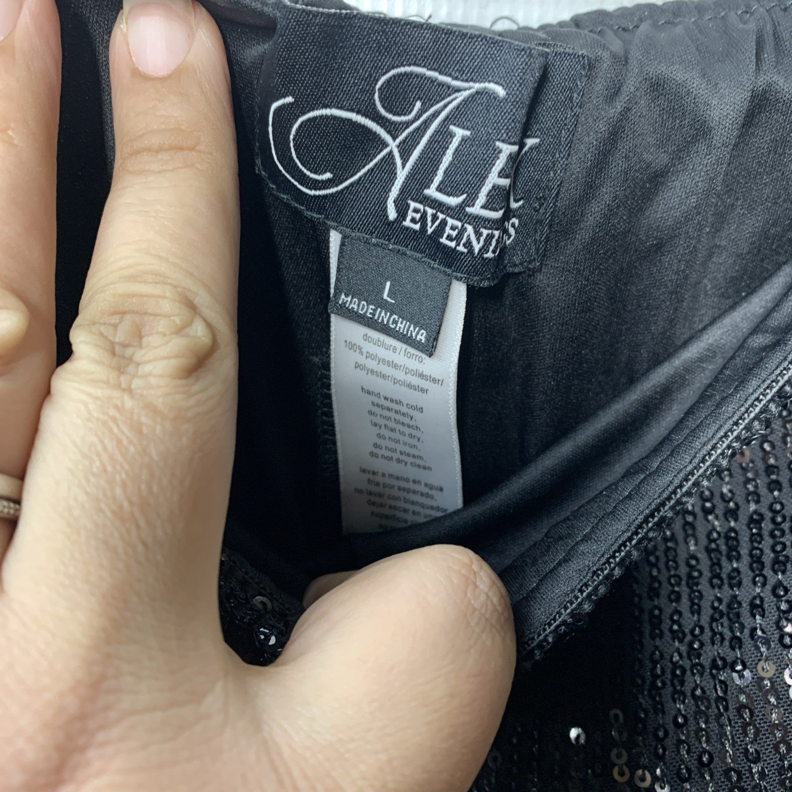 Alex Evenings Women's Straight Leg Dress Long Pant Sequin Elegant Size Large
