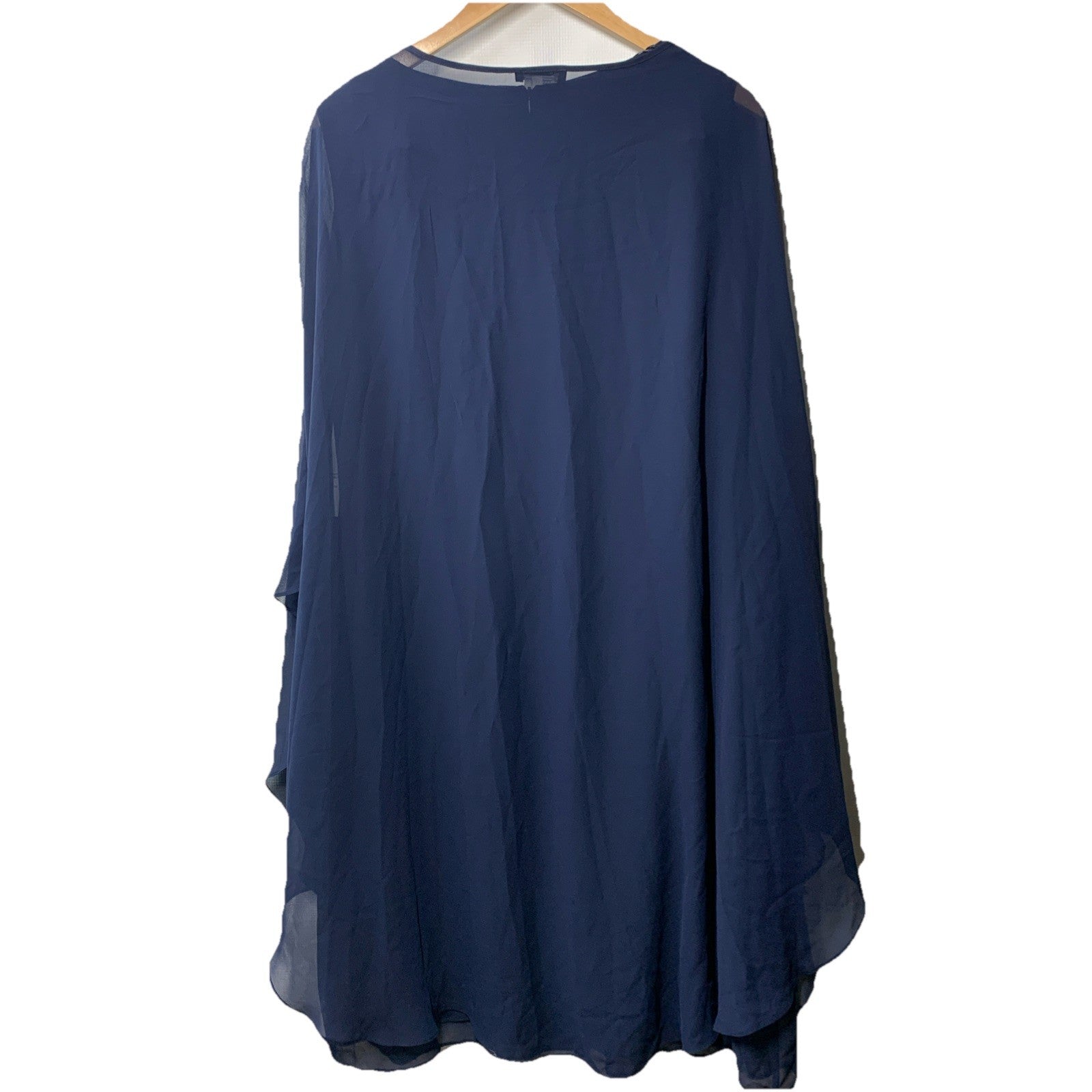 SLNY Women's Cocktail Dress Beaded Chiffon Shift 2-Piece with Capelet Size 14W