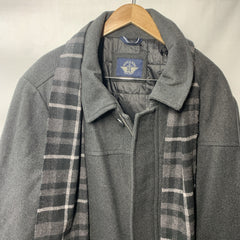 Dockers Men's Weston Wool Blend Coat Long Sleeve Size 2XL with Scarf, Pocket