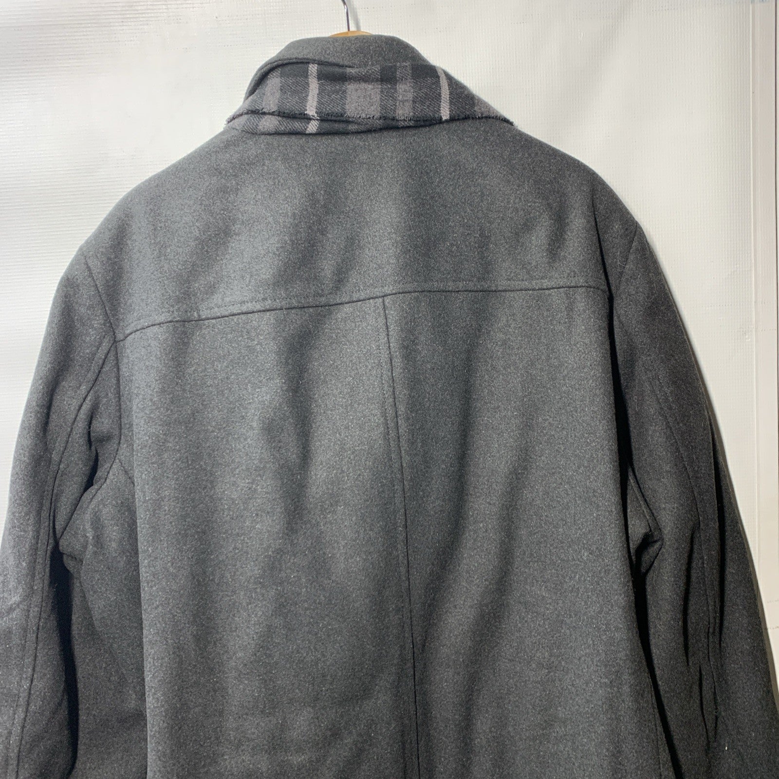 Dockers Men's Weston Wool Blend Coat Long Sleeve Size 2XL with Scarf, Pocket