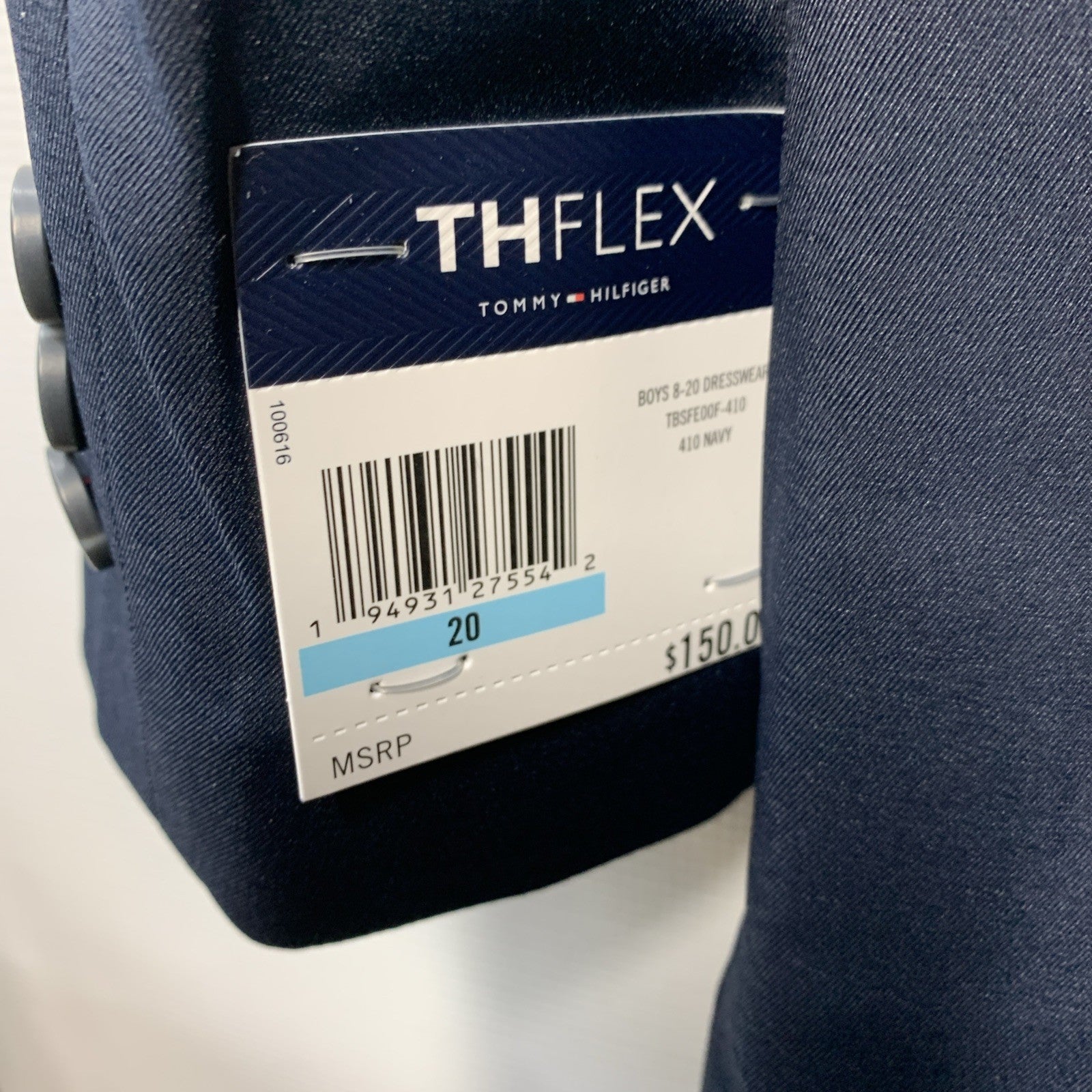 Tommy Hilfiger THFLEX Boys 2-Piece Formal Suit Set Jacket & Dress Pants Size 20