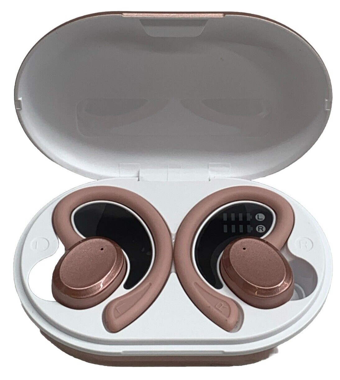 Rulefiss Q38 True Wireless Ear Hook Active Noise Cancelling Earbuds Rose Gold