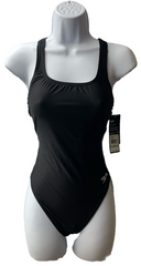 Speedo Women's Solid Super ProLT Durable One Piece Swimsuit Black 8/34 Swimwear