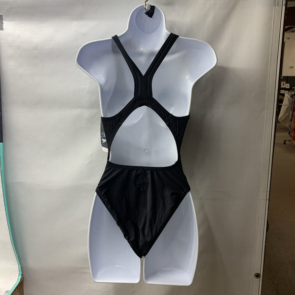 Speedo Women's Solid Super ProLT Durable One Piece Swimsuit Black 8/34 Swimwear