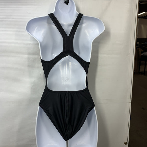 Speedo Womens One-Piece Swimsuit Black Size 8/34 F PRO-LT Swimwear Solid Pull On