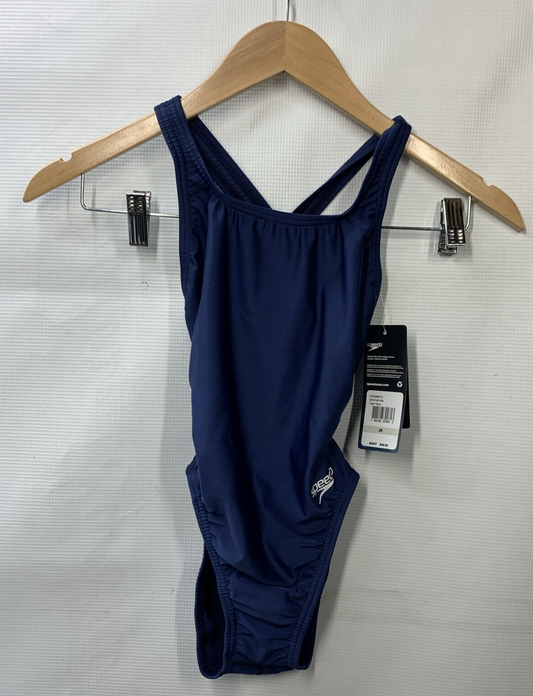 Speedo Women's Swimsuit One Piece Pro LT Navy Blue Size 26 Swimwear Pull On